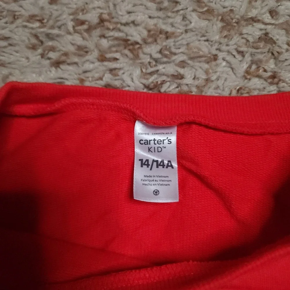 Carter's‎ Kid Girls 14/14A Red Long Sleeve Be Yourself Sweater